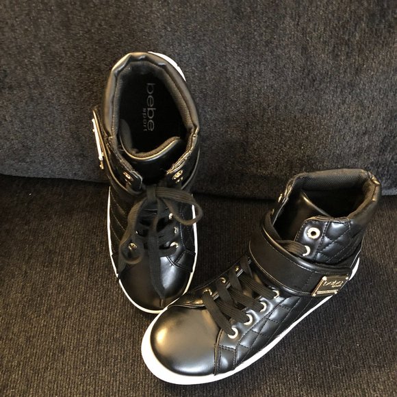 WOMEN BEBE HIGH TOP SNEAKERS (NWOT) MAY RUN 1/2 SM - Picture 4 of 7